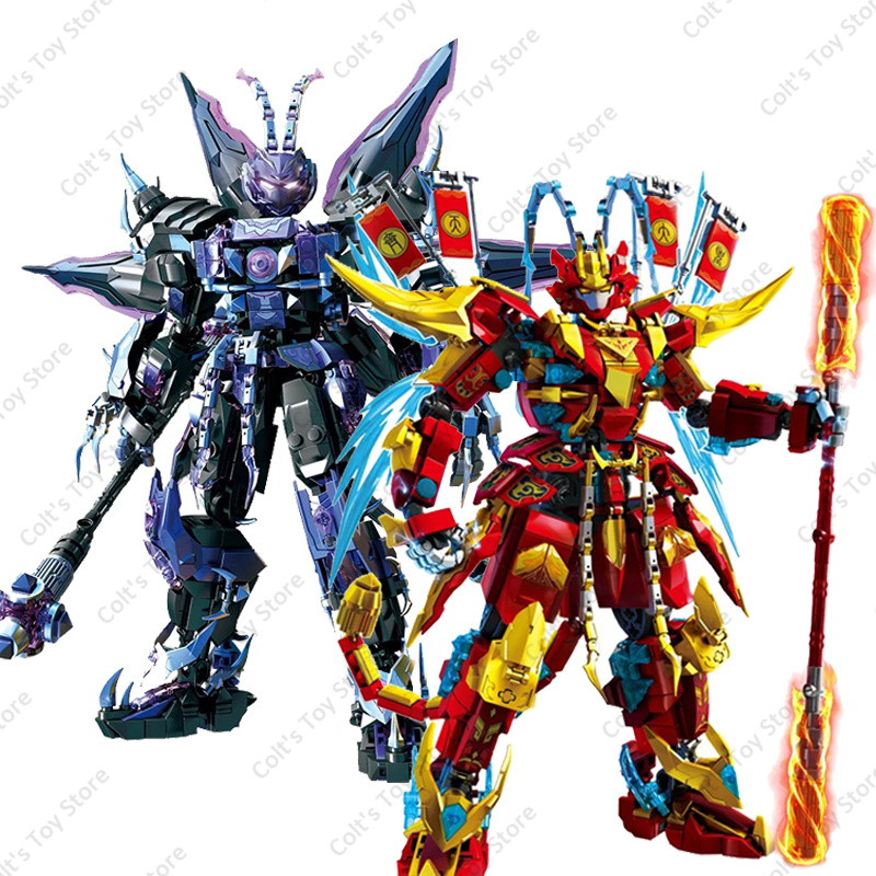 Board Game Unmatched - Sun mainan blok bangunan Mecha anak-anak,