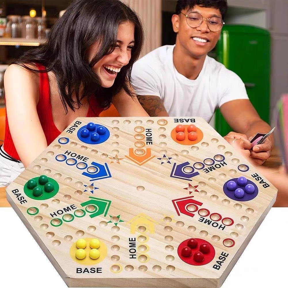 Board Game Ludo - Permainan Papan Marmer Permainan Papan Kayu