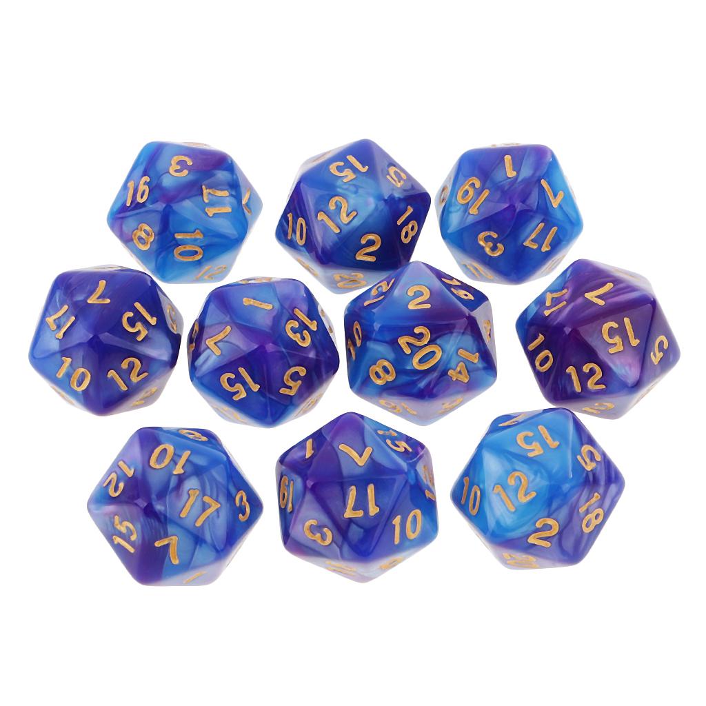 Board Game Arena - 10 Pcs Polyhedral 20 Dadu Sisi
