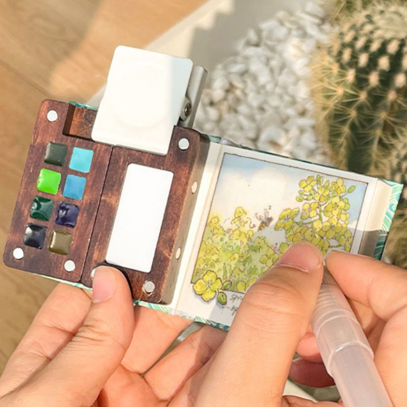 Kotak kayu cat air 8 warna Wal - Miniature Painting Set ulasan dan harga