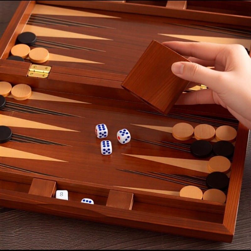 Backgammon Kayu Solid 11-19 In - Board Game Operation ulasan dan harga