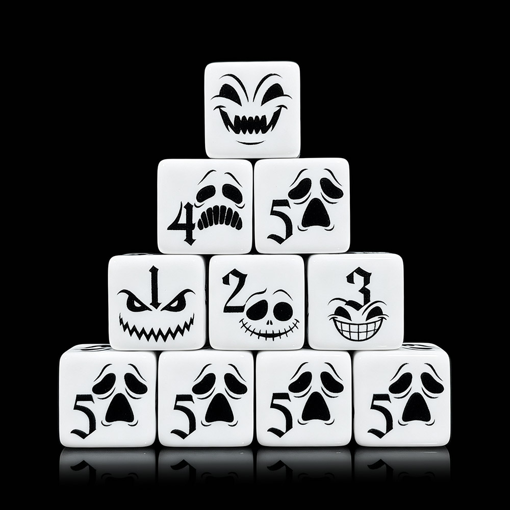 12 Buah Dadu D6 Wajah Hantu Ho - Board Game Horror ulasan dan harga