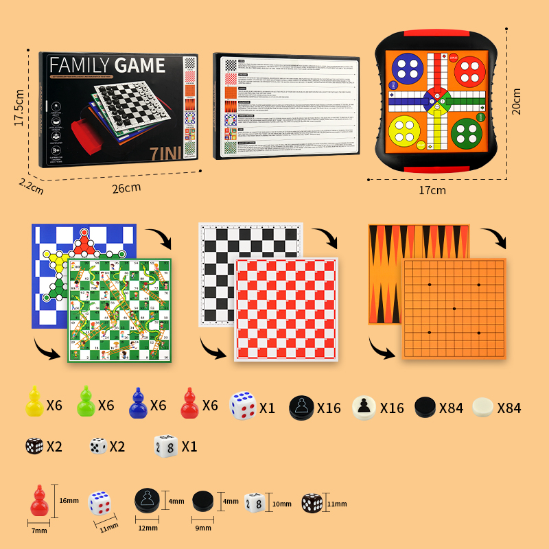 Set Permainan Papan 3-in-1/5-i - Board Game Ludo ulasan dan harga