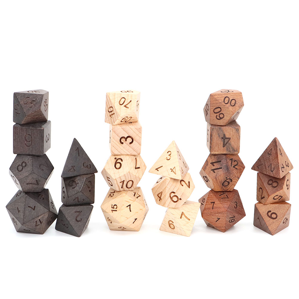 7 Buah/Set Dadu Kayu D4-d20 Da - Board Game Roleplay ulasan dan harga