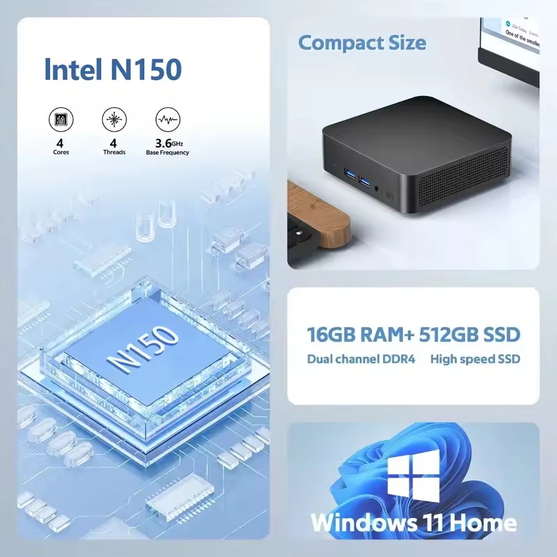 2026 Intel N150 Mini PC Komput - Board Game Pc ulasan dan harga